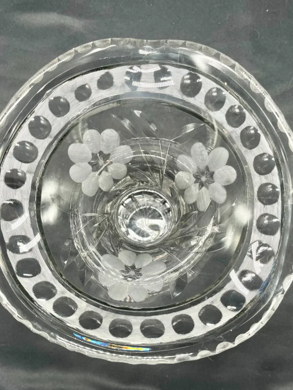 Vintage American Brilliant or Victorian-Style Lead Crystal Pedestal Vase